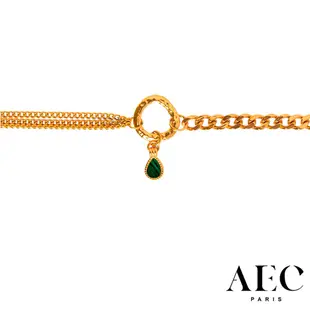 AEC PARIS 巴黎品牌 孔雀石手鍊 同心圓金手鍊 CHAIN BRACELET CHERISH