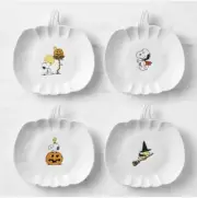 Williams Sonoma Peanuts Halloween Salad Plates,Snoopy,Woodstock - New Box (4)