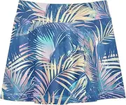 [FRODOTGV] Palm Tree Leaves GirlsTennis Skort with Built in Shorts Skorts for Toddler Girl Youth Pleated Skirt