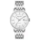 RHYTHM 麗聲 時尚紳士商務簡約款不鏽鋼光動能手錶-ES1404 銀框白底