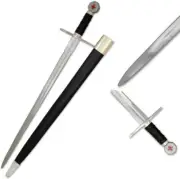 41.25 Crusader Holy Cross Knights Templar Silver Cross and Pommel with Scabbard