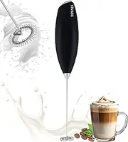 YBVABE Milk Frother Handheld Double Spiral Whisk Stainless Steel Frother Coffee Stirrer with High Powered Improved Motor for Milk Foam, Dessert Puree Sauces