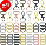 56 Pieces Keychain Hooks with D Rings Set Metal Swivel Clasps for Purses
