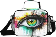 Eye Colors Closeup Insulated Lunch Box for Women Men - Ideal for Work, Picnics - Includes Adjustable Shoulder Strap