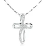 Pave-Set Diamond Infinity Cross Pendant