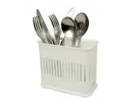 Small Cutlery Drainer Plastic Caddy Sink Area Organiser 2 Compartments White