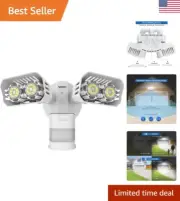 Super Bright LED Security Lights - Motion Sensor - Adjustable Dual-Head - 1800lm