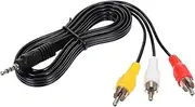 Labymos 3.5mm RCA Audio Video Cable 3.5mm Jack to 3 RCA Male AV Wire Cord 1.2M DV MP4 Convertor