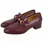 Gucci Leather Bordeaux Sherry Line Horsebit Loafers Size EU36 US6 Authentic New