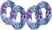 ExpressionMed - Adhesive Patch for Dexcom G6 (4-pack) - Made in the USA, Waterproof, Split Backing, CGM tape Purple Tie Dye