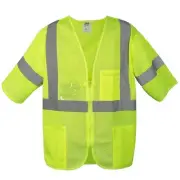 Cordova V30013XL Cor-Brite Type R, Class III, Lime Mesh Vest, Zipper Closure,...