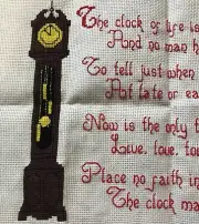 vintage hand embroidered picture Inspirational about Life, Clock, Time