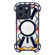 iPhone 16 Pro Ultra Bounce Case MagSafe Compatible Wavy Rainbow Marble Border