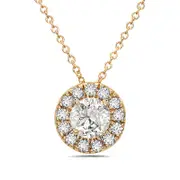 1 CT. T.W. Natural Diamond Frame Pendant in 10K Yellow Gold