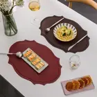 European Style Tableware Mat Oval Dining Table Pad Retro Placemat Banquet