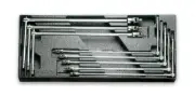 Beta Tools T65 8pc T-Handle with Swivel Male Hex Ends Set Tray for Roller Cabs