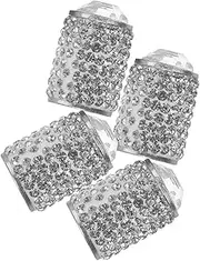 GANAZONO Car Valves Stem Covers 4pcs Metal Valve Stem Caps Rhinestone for Decorative Look
