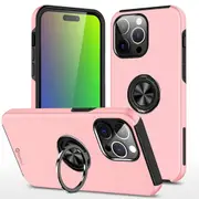 iPhone 13 Pro Max Compatible Case Cover With Shockproof Magnetic Ring Holder - Pink