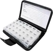 Leona Co Weekly Travel Pill Organizer - Prescription and Medication Wallet Pill Box Reminder, a Extra Large Pill Container Dispenser Case, Caddy Organizer, for 4 Times A Day, 7 Days a Week