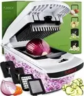 Vegetable Chopper - Spiralizer Vegetable Slicer - Onion Chopper with Container