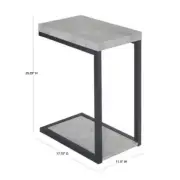 Coaster End Table 25.5" H X 11.5" W, 1-shelf Metal Frame, Rectangle Wood Top