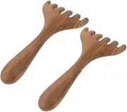 WOFASHPURET 2PCS Wooden Gua Scalp Massager Portable Facial Massager Tool for Scalp Itch Relief Eye Acupoint Targeting Relaxation Compact Stimulator for Go Use