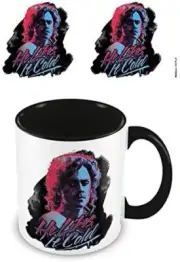 Stranger Things Ceramic Mug with He Likes it Cold Illustration in Presentation B