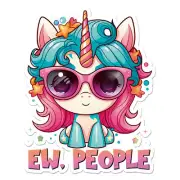 Ew, People Unicorn Vinyl Decal Sticker - ebn11792