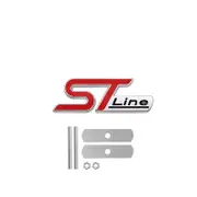 3D Metal ST Line Head Front Grille Car Emblem Badge Chrome Sticker for FORD ST Focus x 2 3 Kuga FIESTA MONDEO Auto Car Styling Silver Red