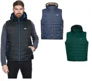 Trespass Mens Franklyn Padded Warm Hooded Insulated Bodywarmer Gilet