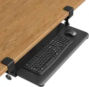 BONTEC KMT01 under Desk Keyboard Tray, Pull-Out Keyboard & Mouse Platform with C