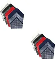 [BESPORTBLE] 2sets Cotton Headband Square Scarf Dotted Printed Headscarf Workout Headbands for Men Women Fashion Outdoor Riding Kerchief Soft Breathable Comfortable Unisex Accessory 4pcs*2