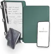 Rocketbook New Pro 2.0 Smart Notebook | Green | Scannable Office Notebook with 20 Sheet Page Pack - Lined and Dot Grid | Hardcover Vegan Leather Reusable Notebook with 1 Pilot Frixion Pen & 1 Microfiber Cloth | Executive Size: 7 in x 9 in