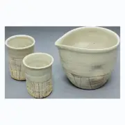 Cold (Iced) Sake Bottle & 2 Cup Set - Konsei - Japanese Tokoname-yaki pottery