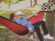 Equip Lightweight Two Person Travel Hammock 124" x 77" Red Blue - Brand New