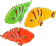 WOONEKY 3pcs Wind Up Cartoon Swinging Fish Clockwork Bathtub Fish for Fun Imagination Interactive Playtime Motor Skill Development Random Color