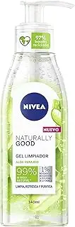 NIVEA Naturally Good Micellar Face Wash (140ml), Natural Micellar Water with Aloe Vera, Purifying Makeup Remover, Soothing Face Cleanser