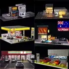 Diorama 1/64 Parking Lot Model With Lighting Diecast Car Garage Display Case AU