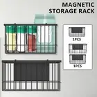 Magnetic File Holder Metal Storage Shelf Open Design Large Capacity Side hapPQ