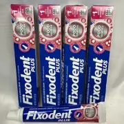 FIXODENT PLUS FOOD BARRIER 2.0 OZ EACH DENTURE ADHESIVE CREAM (Pack of 5 Tubes)