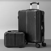 Mazam 2PCS Luggage Suitcase Trolley Set Carry On TSA Storage Hard Case Black