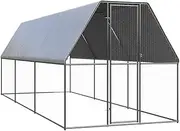 Outdoor Chicken Cage 2x6x2 m Galvanised Steel Coop Hen House Run Enclosure
