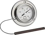 TFA Dostmann Analogue Stainless Steel Pizza Thermometer 14.1036 for Pizza Oven, Stone Oven, Wood Oven or Grill/Smoker, up to 500 °C, with Cable Sensor, Replacement Part or Accessories, Silver