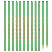 12 Pack Triangle Hole Design HB Graphite Pencil with Red Top, Green