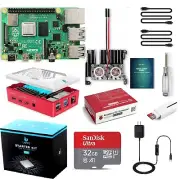 Raspberry Pi 4 Kit Quad-Core 4GB Dual-WiFi Bluetooth Dual-Fan Heatsink 32GB SD