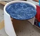 Sodalite Stone Round Coffee Table Top Modern Gemstone Office Side Furniture
