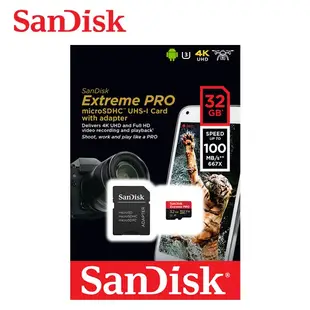 SANDISK 32G Extreme PRO V30 A1 micro SD U3 UHS-I 100MB