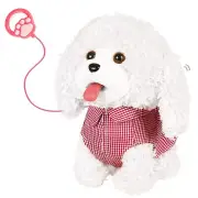 Walking Barking Toy Dog Plush Puppy Dog Toy Cute Walking Dog Toy for Kids with L