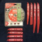 Diablo Saw Blades 8 Reciprocating 6,9,12" + 7" Segmented Blade Diamond Masonry