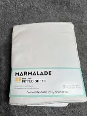 Marmalade Woven Cotton Fitted Mini Crib Fitted Sheet in Ivory (Coconut Milk) NEW
